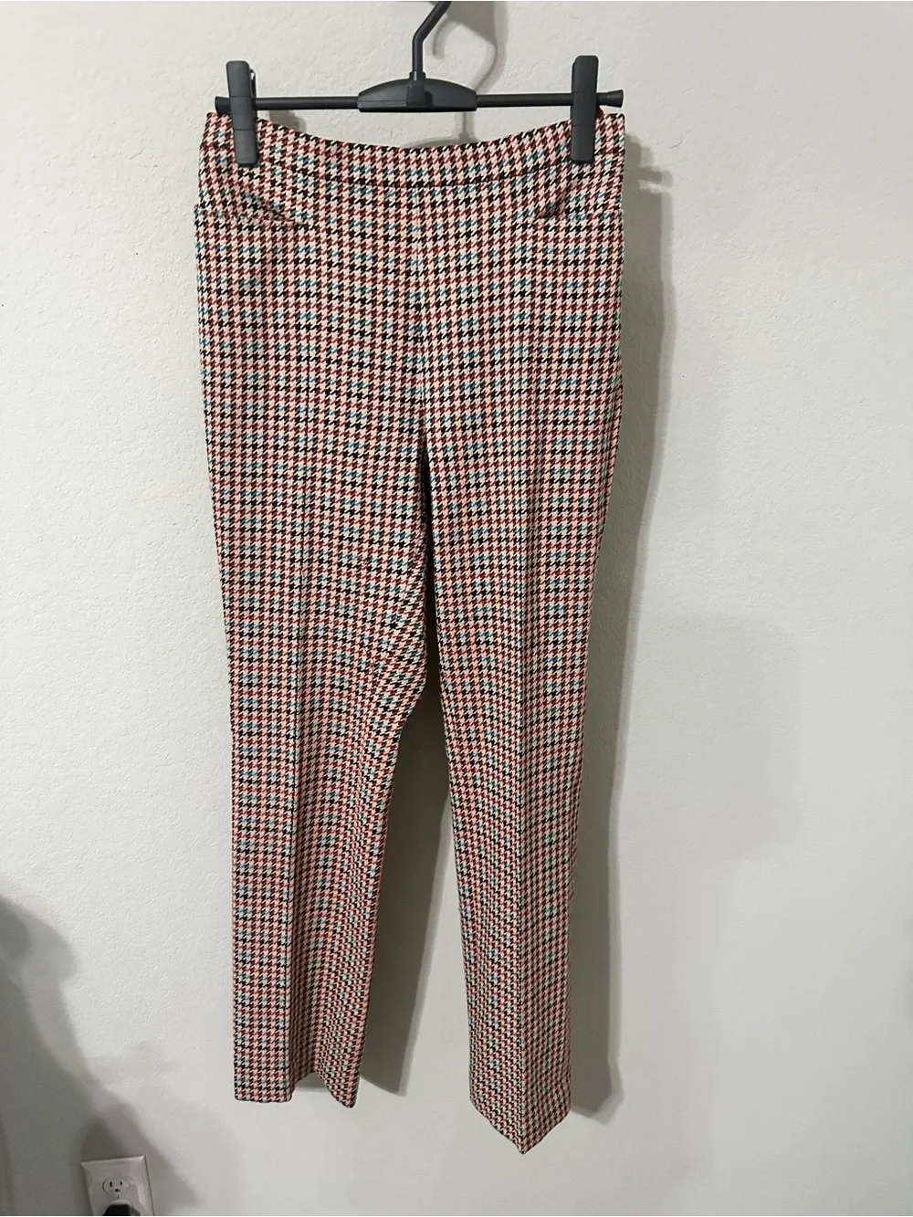 Akris Punto‎ Francoise Houndstooth-Jacquard Slim-Leg Pants Size 6